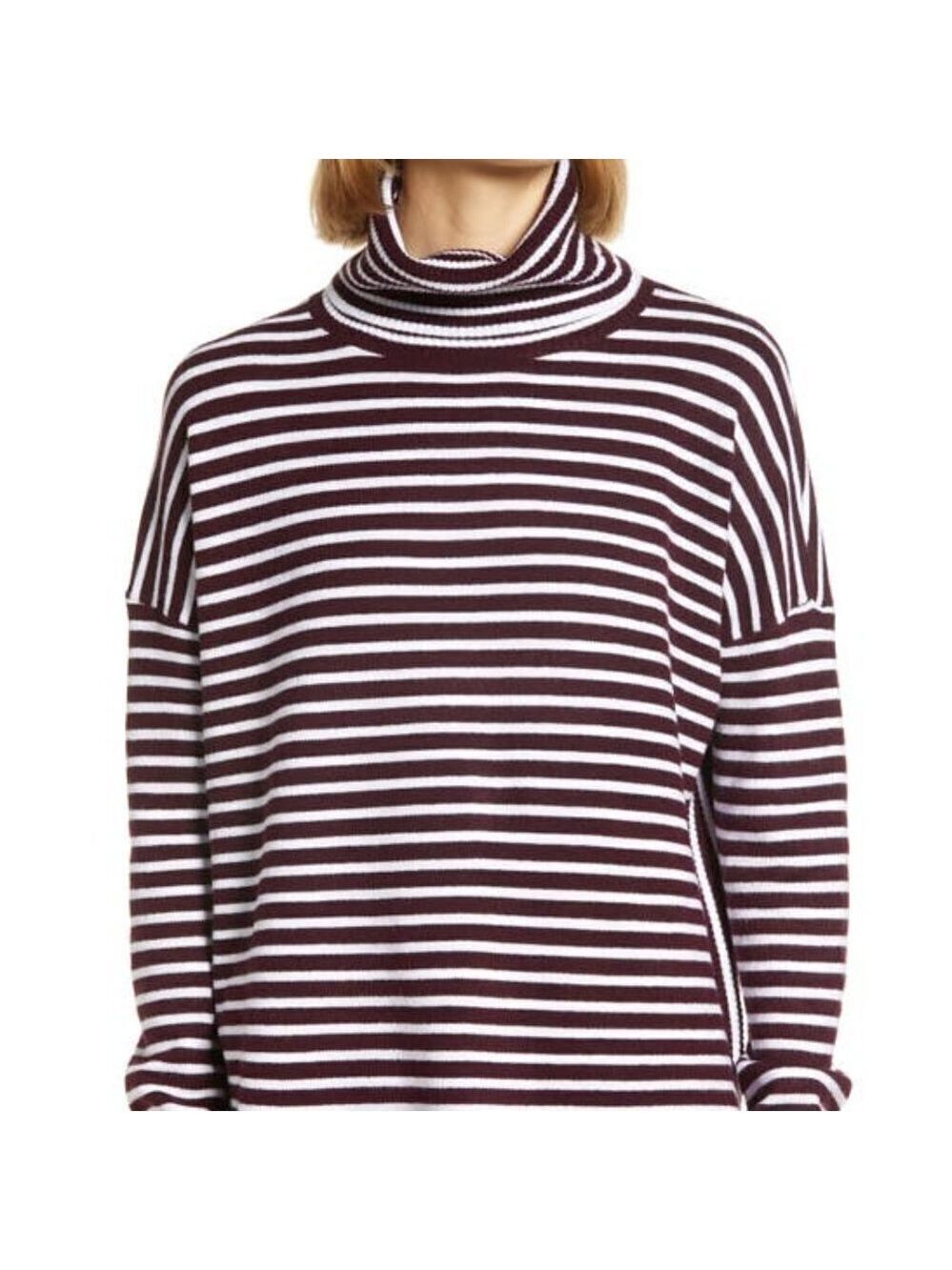 𝅺french Connection BNWT Cowl Stripe Ribbed Sweater